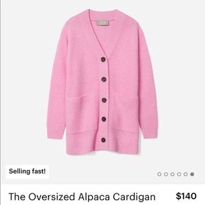 Everlane Pink Oversized Alpaca Cardigan